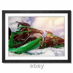 A3 Green Snowmobile Skidoo Snow 4x4 Framed Prints 42X29.7cm #15979
